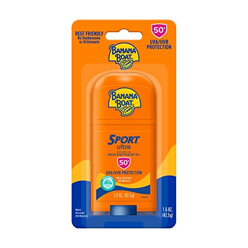 Banana Boat Sport Ultra Sunscreen Stick SPF 50 1.5oz + Kids Sport Sunscreen Roll On Lotion SPF 60 2.5oz