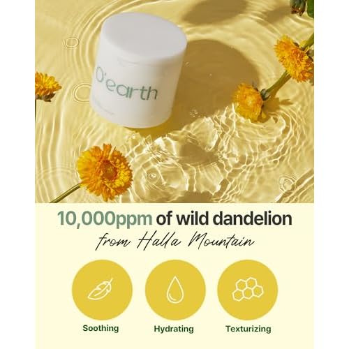 O¡¯Earth Mild Calming Vegan Toner Pad - Dual-Textured, Exfoliating, Soothing, Moisturizing with Dandelions & Hyaluronic Acid, EWG Green Certified, 90 Pads