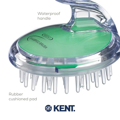 KENT SH1 MNT Scalp Scrubber Hair Brush and Scalp Exfoliator Brush for Distributing Shampoo and Conditioner, Shower Scalp Massage Tool and Hair Growth Brush Shower Brush with 42 Soft Rubber Bristles