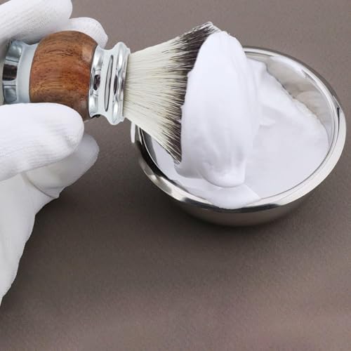 Jack Shaver¢ç Men's Shaving Brush for Soap, Luxury Missanda Hardwood and Stainless Steel, Cream or Foam with Classic Synthetic Silvertip Vegan Friendly Badger Bristles Male Grooming Gift