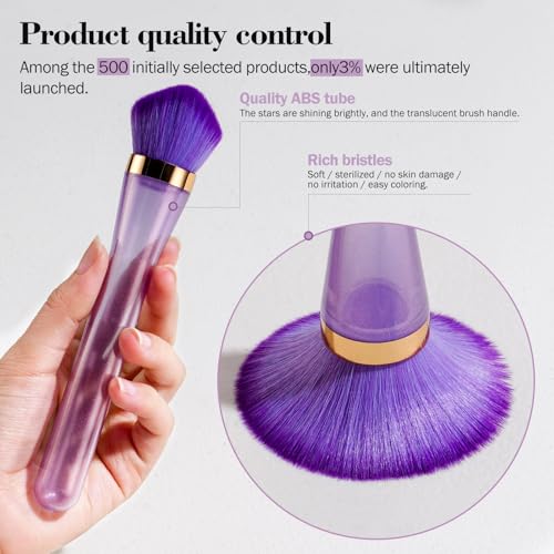 BS-MALL Professional 4 Pcs Makeup Brush Set WithTriangle Sponges, Extra-large Dual-purpose Makeup Sponge & Soft Finger Sponges for Flawless Daily Use - Travel-friendly Multi-purpose & Makeup Sponges