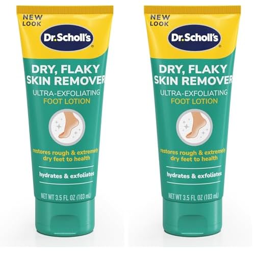 Dr Scholl's Dry, Flaky Skin Remover Ultra Exfoliating Foot Lotion with Urea for Rough Dry Cracked Feet, Heal and Moisturize for Healthy Looking Feet, Intensive Foot Care, Alpha Hydroxy Acids, 3.5 oz