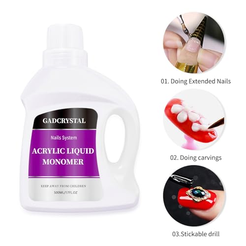Monomer Acrylic Nail Liquid,Nail Acrylic Liquid 500ml/17fl.oz,Acrylic Liquid for Nails,Acrylic Liquid Monomer,Acrylic Liquid for Acrylic Powder Nails Extension for Nail Art