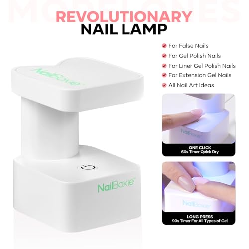 Modelones Gel Nail Kit, Top Coat, Nail Builder Gel and Nail Glue for Nail Tips, Press On Nails Kit with LED Light, 150 PCS Long Pink Square, 15 Sizes French Tip Press on Nails
