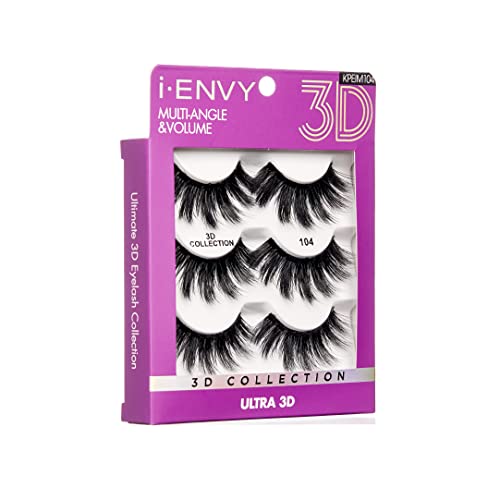 iEnvy False Eyelashes 3 Pairs Fluffy and Natural Multiangle and Volume Faux Mink Lashes (04)