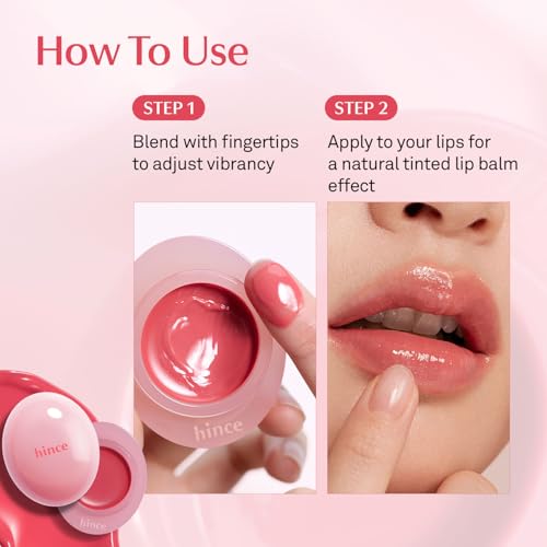 hince Raw Glow Dewy Ball - Tinted Lip Balm, Jelly Gloss Glow, Shine and Hydration, Lip & Blush Multiuse, Vegan, 0.12 oz. (13 colors) (FEVER DEW)