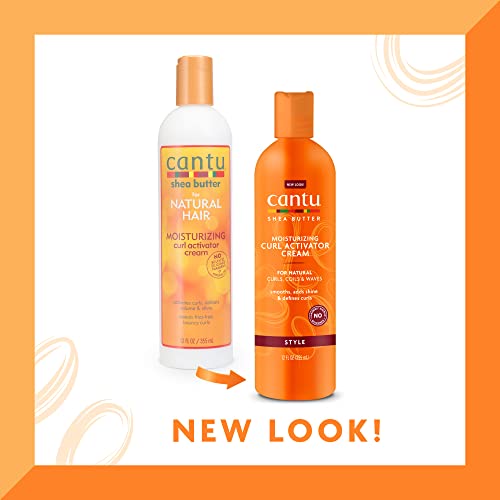 Cantu Leave-In Conditioning Repair Cream with Argan Oil, 16 oz (Packaging May Vary) & Moisturizing Curl Activator Cream with Shea Butter for Natural Hair, 12 fl oz