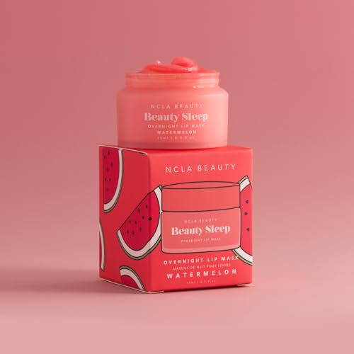 NCLA Beauty Sleep Overnight Lip Mask - Lip Mask for Women - Nourishes and Hydrates with Castor Seed Oil and Shea Butter - Watermelon - 0.5 oz