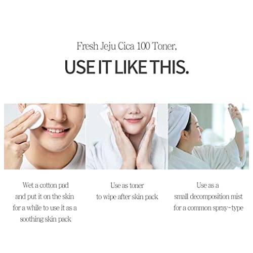PRETTYSKIN The Pure Jeju CICA 100 Toner, Centella Asiatica Face Toner for Sensitive Skin, Vegan, Hydrating & Soothing Watery Texture, Alcohol-Free & Unscented, Korean Skincare, 8.45 Fl Oz
