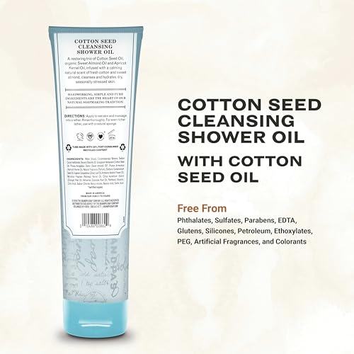 The Grandpa Soap Company Cotton Seed Cleansing Shower Oil - Hydrates Dry Seasonally-Stressed Skin, Nourishing and Moisturizing, With Cotton Seed Oil and Sweet Almond Oil, 9.5 Fl Oz., 2 Pack