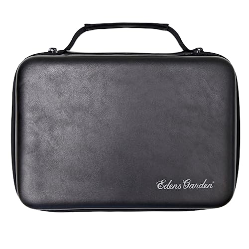 Edens Garden Essential Oil Carrying Case ? Portable Travel Organizer Holds 48 Bottles (5 ml, 10 ml & Roll-Ons) ? Hard Shell Zipper Storage Bag with Handle for Aromatherapy Accessories - Black