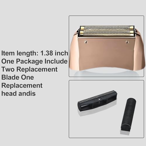 Shaver Replacement Golden Foil and Cutters Compatible with Andis 17155 Pro Lithium Titanium foil Shaver Replacement Heads(Rose Gold)