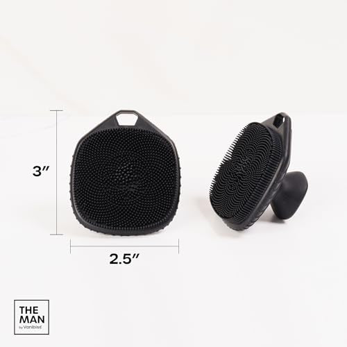 The Man Silicone Face Scrubber & Silicone Back Scrubber with Hooks - Bundle