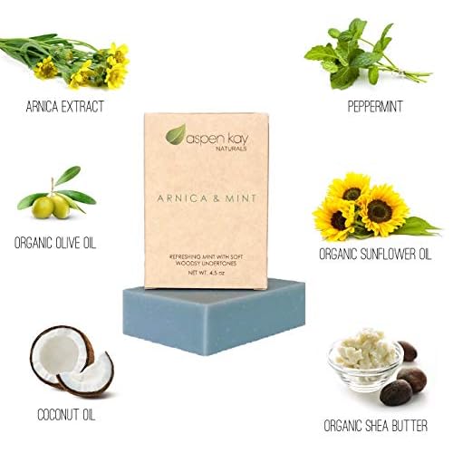 Soap - Made with Natural and Organic Ingredients. Gentle Soap. 1 Turmeric Soap - 1 Anica & Mint Soap - 1 Dead Sea Mud & Neem Soap - 4.5oz Bar