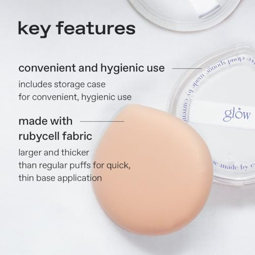 glow cloud sponge 3EA | featuring skin-friendly rubycell | puff-shaped sponge that effortlessly simplifies makeup application, perfect makeup sponge for quick and even application, 0.13 lbs
