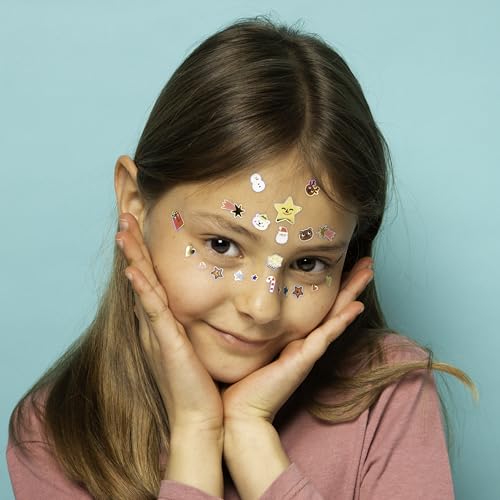 Omy Christmas Face Stickers | Enhance Your Look with 85 Festive and Repositionable Stickers | Skin-Safe and Dermatologically Tested | Add Holiday Cheer to Your Look at Any Ages