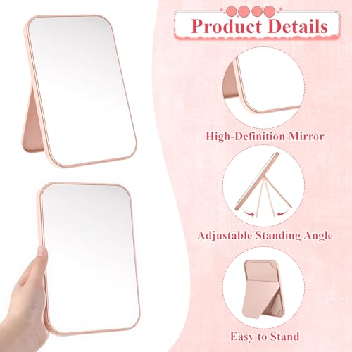 12 Pcs Spa Party Mirrors Spa Sleepover Party Supplies Pink Sleepover Accessory Favors Makeup Mirror for Sleepovers Slumber Birthday Favors Gift