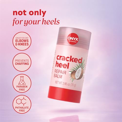 Onyx Professional Cracked Heel Repair Balm Stick for Dry Cracked Feet Treatment, Coconut Scent, 1 pack - Moisturizing Foot Balm, Rolls On, Cracked Heel Treatment