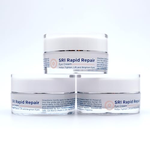 SRILabs Rapid Repair Eye Cream - Helps Tighten, Lift and Brighten Eyes - Hyaluronic Acid for Deep Hydration and Plumping - Antioxidant Defense to reduce darkness and discoloration