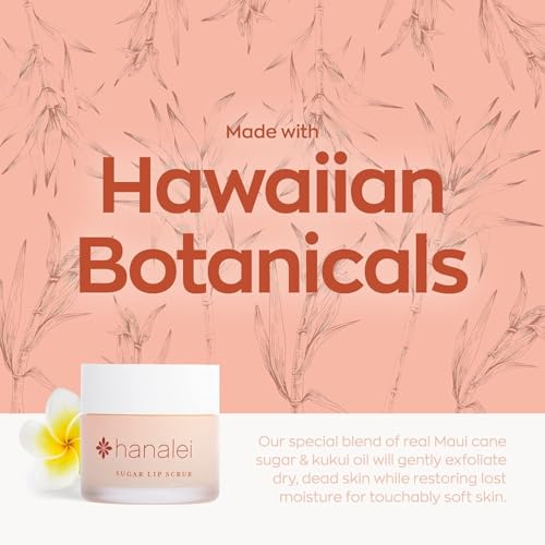 Hanalei Lip Care Products Set Duo ? Sugar Lip Scrub & Kukui Oil Lip Treatment for Dry, Cracked, Chapped Lips ? Exfoliate, Hydrate & Moisturize for Soft, Smooth Lips ? Natural and Cruelty-free
