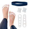 Awesome Toes Spacers & Separators Kit ? Fast Relief for Hammertoe & Bunions | Includes Toe Stretch Band, Individual Toe Spacers & Full Toe Spacers for Walking, Running, & Yoga Practice | Large