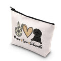 TSOTMO Schnoodle Mama Gift Peace Love Schnoodle Cute Puppy Themed Makeup Bag for Dog Lover (PLSchnoodle)