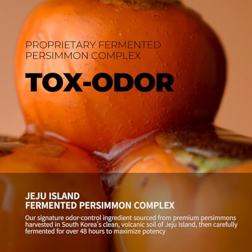 Persimmon Body Wash for Odor Control ? Korean Persimmon Extract, Natural Deodorizing Cleanser, Sulfate-Free & Gentle, pH Balanced for Sensitive Skin, 24-Hour Freshness (17.63 oz / 500g)