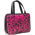 Juicy Couture Hot Pink Black Makeup Bag Cosmetics Organizer Travel Essentials Weekender Leopard Print