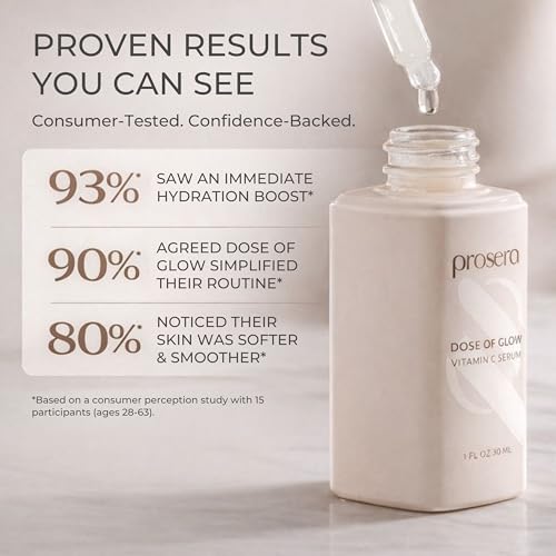 Dose of Glow Vitamin C Serum- Hydrating and Brightening Serum with Peptides, Hyaluronic Acid, Niacinamide and CoQ10. Firms Skin and Reduces Dark Spots and Fine Lines 1 oz (Limited Edition Glow Set)