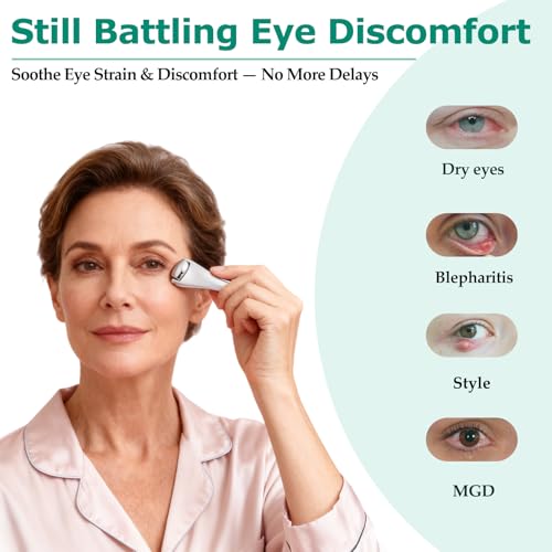 Gentle Metal Eyelid Massage Wand for Blocked Glands - Relieves Chalazion, Stye, Dry Eyes, and MGD,Eye Roller for Improves Meibum Flow & Unclogs Oil Glands