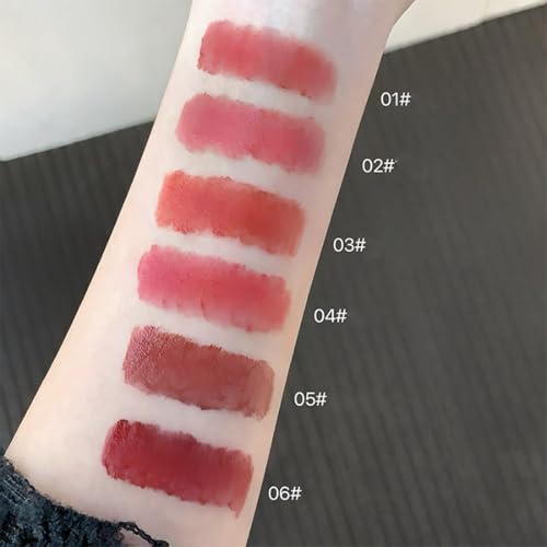 3 Colors Matte Liquid Lipstick, Cute Rabbit Key Chain Lip Gloss, Lightweight Matte Finish Lip Stain Full Coverage Korean Makeup for Girls£¨#1,#5,#6£©