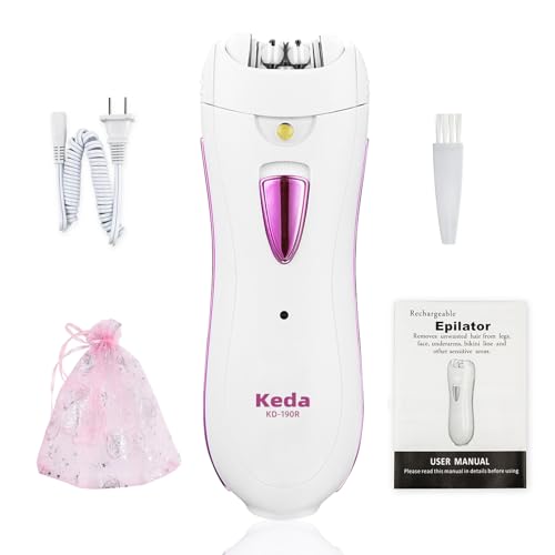 Epilator for Women, Smooth Glide Epilator for Face, Rechargeable Facial Epilator Hair Removal Face Trimmer Device with LED Light for Facial Armpit Bikini and Leg