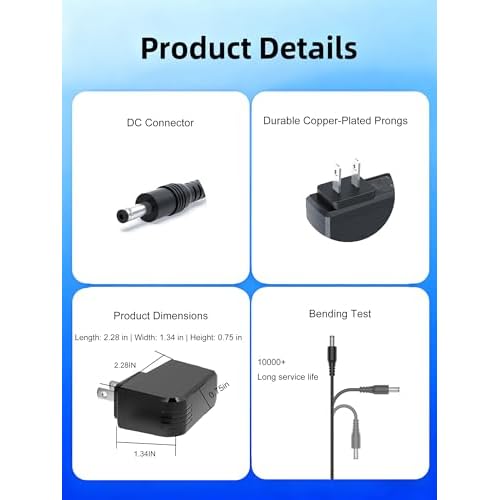 4.9V Power Charger for Andis Slimline Pro Li-Ion T-Blade Trimmer D-8 32490 32400 32475 32810 32690 33785 32445 32485 32680 ? AC Adapter Cord for Andis Hair Clippers