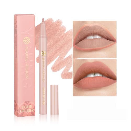 YOUNG VISION Gourd-Shaped Precision Liquid Lipstick & Lipliner - Nude Matte Shades