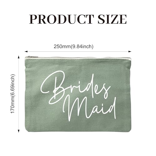 LADY&HOME Bridesmaid Makeup Bag Bride Vibe Team Bride Makeup Bag Wedding Party Cosmetic Bag Bridesmaid Proposal Gifts for Bridal Shower,Wedding,Bachelorette