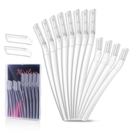 Dermaplane Razor for Women Face, 12PCS Eyebrow Razors, Dermaplaning Tool with Storage Case, Professional Face Razors for Peach Fuzz Removal, Eyebrow Shaping, Smooth Skin & Gentle Exfoliation
