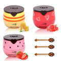 3 Pcs Bee Balm,Honey Strawberry Watermelon Bee Lip Balm Honey Pot,Moisturizing Lip Mask Overnight,Hydrate Repair Prevent Dry Cracked Lip Care (Honey+Strawberry+Watermelon)