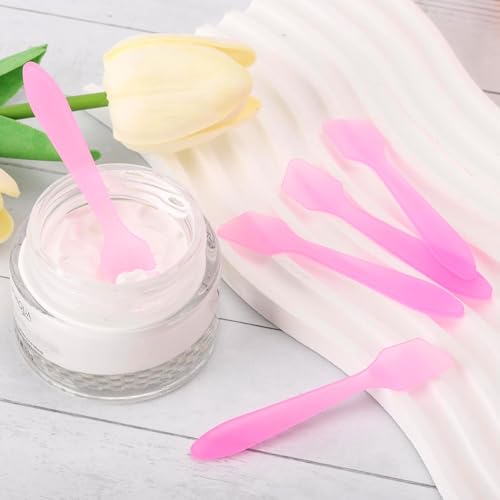 100 Pack Cosmetic Spatulas, Small Plastic Spoon for DIY Facial Mask Stick, Face Cream, Crafts, Disposable Makeup Spatula, Multipurpose Mini Applicator for Mixing, Skincare, Sampling, Waxing