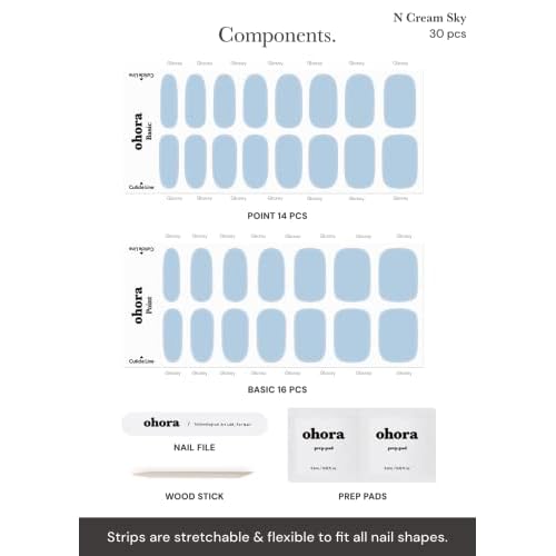 ohora Semi Cured Gel Nail Set of 3 (N Bare Plum & N Cream Sky & N Cream Moss) - Professional Salon-Quality Nail Care