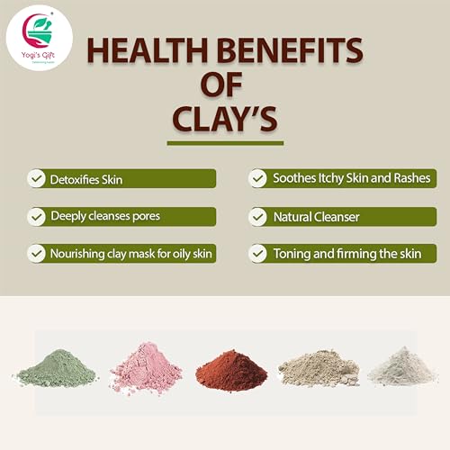 Pack of 10 Clays for Mask Making & Soap Making | Face Mask Ingredient | Best Value Pack of Colourful Clays | 8oz Each | Variety Pack for DIY Projects | by Yogi¡¯s Gift¢ç