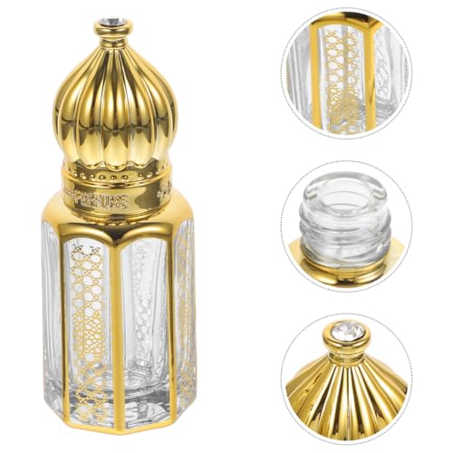 3Pcs Vintage Arabic Perfume Bottle 3ml Crystal Empty Bottles Essential Oil Vials Container for Cosmetic Skincare Liquid