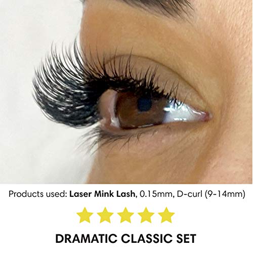 BL Laser Mink Classic Synthetic Lashes, 0.15 Thickness, D Curl 9mm, Natural Semi Permanent Eyelashes, Longer-lasting Eyelash Extension Supplies