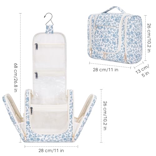 Narwey Hanging Toiletry Bag for Women Travel Makeup Bag Organizer Toiletries Bag for Cosmetics Essentials Accessories