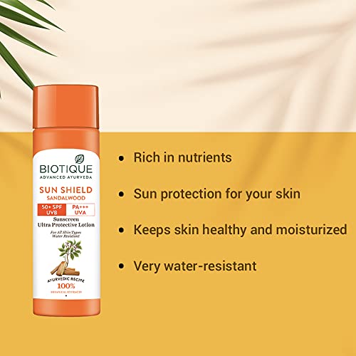 Biotique Sandalwood 50+ Spf Uva/Uvb Sunscreen Ultra Soothing Face Cream 120Ml/4.06Fl.Oz.