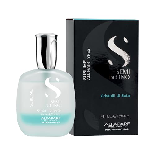 Alfaparf Milano Semi Di Lino Sublime Cristalli Di Seta Finishing Smoothing Serum for Fine Hair - Provides Shine and Protection - Professional Salon Quality - 1.52 fl. oz.