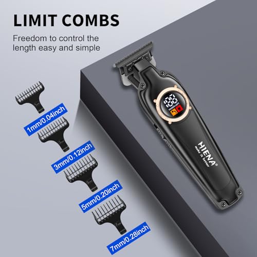 Professional Cordless Hair Trimmer for Men, T-Blade Zero Gapped Hair Clipper, Mens Beard Trimmer, Edgers, Fade Barber Clipper, Black