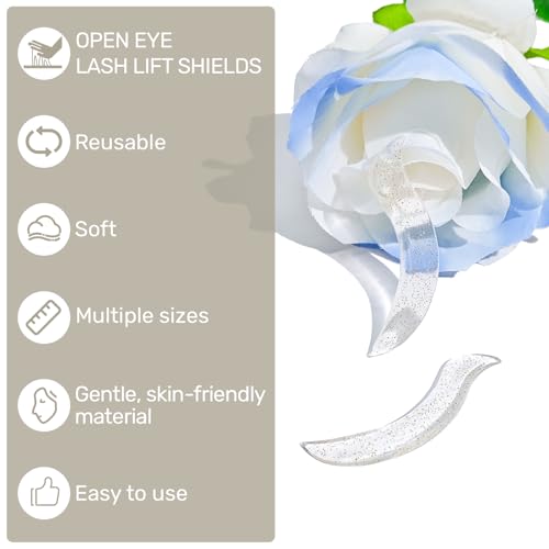 Libeauty Lash Lift Rods, Korean Glueless Lash Lift Pads, Designed for Open-Eye Eyelash Lift, Self Adhesive Eyelash Perm Rods, Eyelash Lifting Tools & Supplies, 5 Sizes Clear