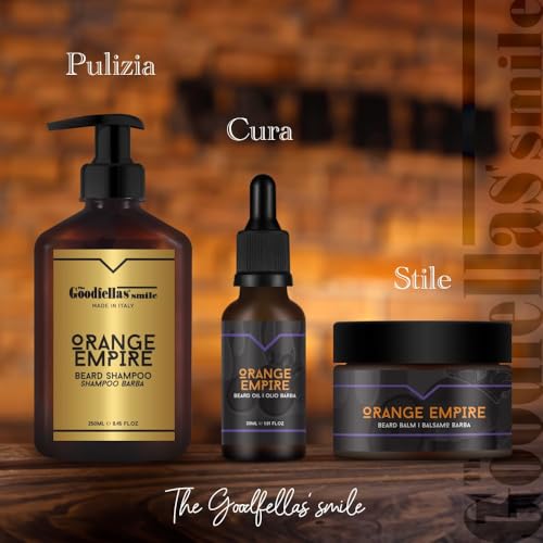 The Goodfellas' smile Empire Orange Beard Care Oil 1?oz ? Zesty Citrus Scent ? Deep Moisture & Shine Enhancer ? Softens, Protects & Tames Frizz ? Lightweight Beard Conditioner Made in Italy