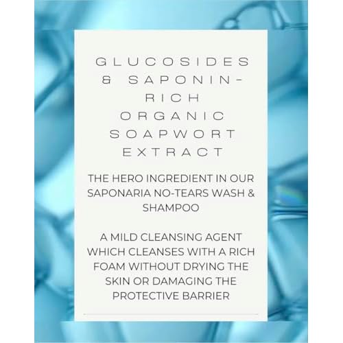 VIVAIODAYS Organic Saponaria No-Tears Wash & Shampoo, Mild, Vegan, Gentle and Soap Free (3.4 fl.oz. | 100 ml)