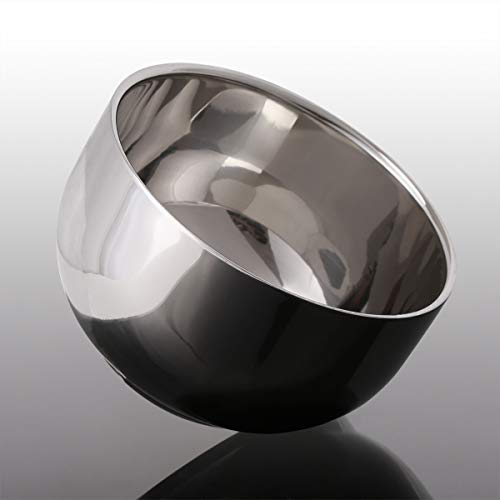 Akstore Men's Durable Shave Soap Cup Stainless Steel Heat Insulation Smooth Shaving Mug Bowl (Medium)